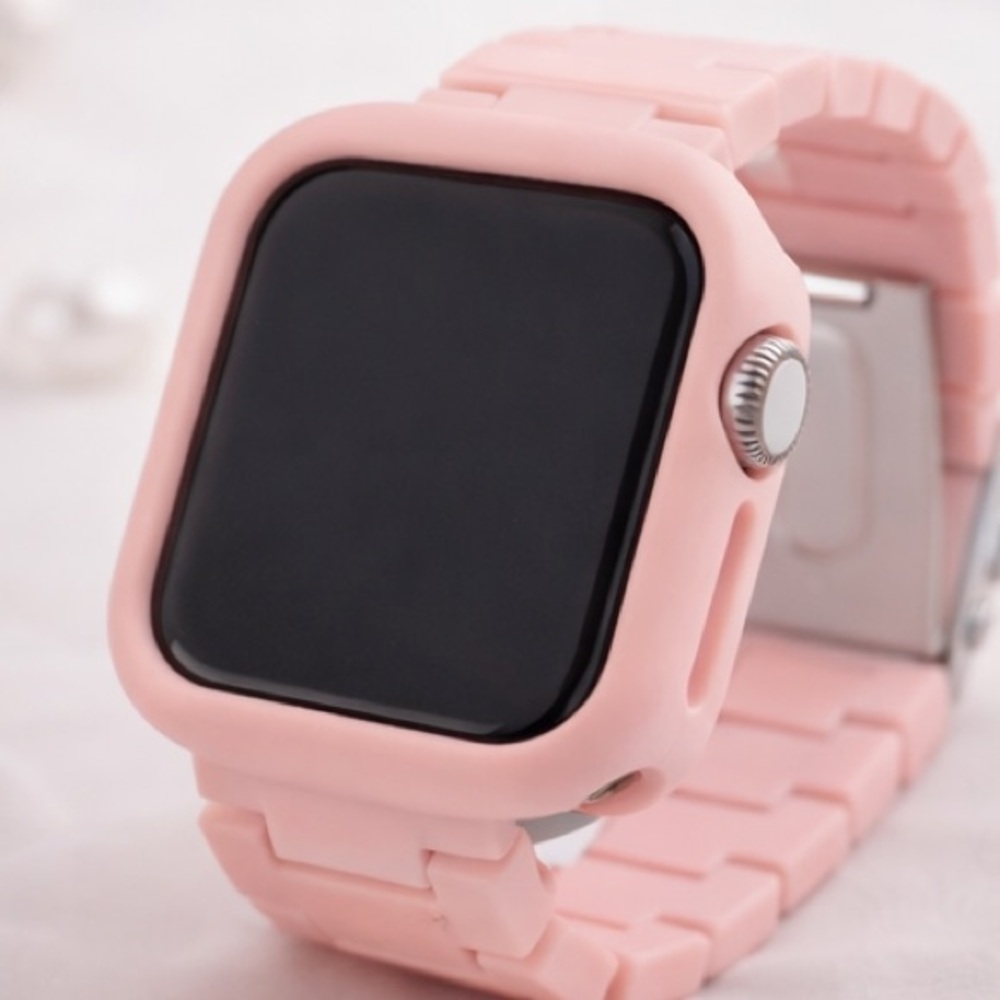 Pink Apple Watch Band + 45mm Case Bundle